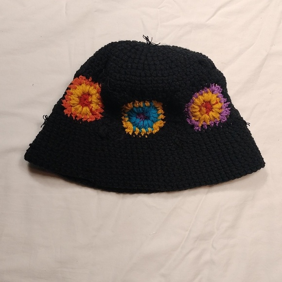 Crochet Bucket Hat Handmade with Colorful Stitching - Picture 3 of 9
